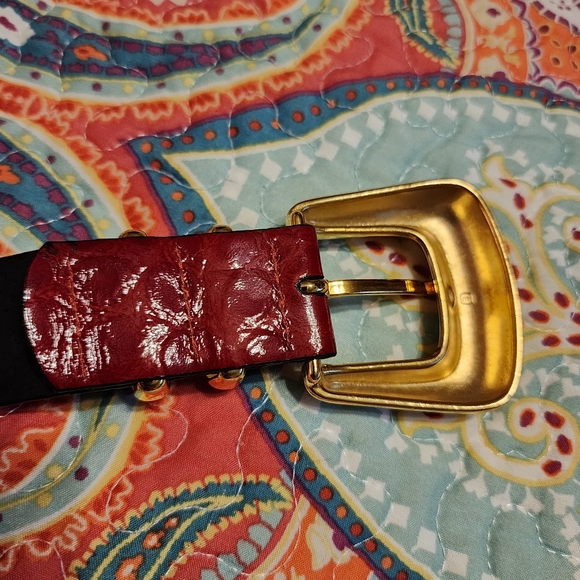 Vintage Worth Red Patent Leather Belt | Size Large main image 8